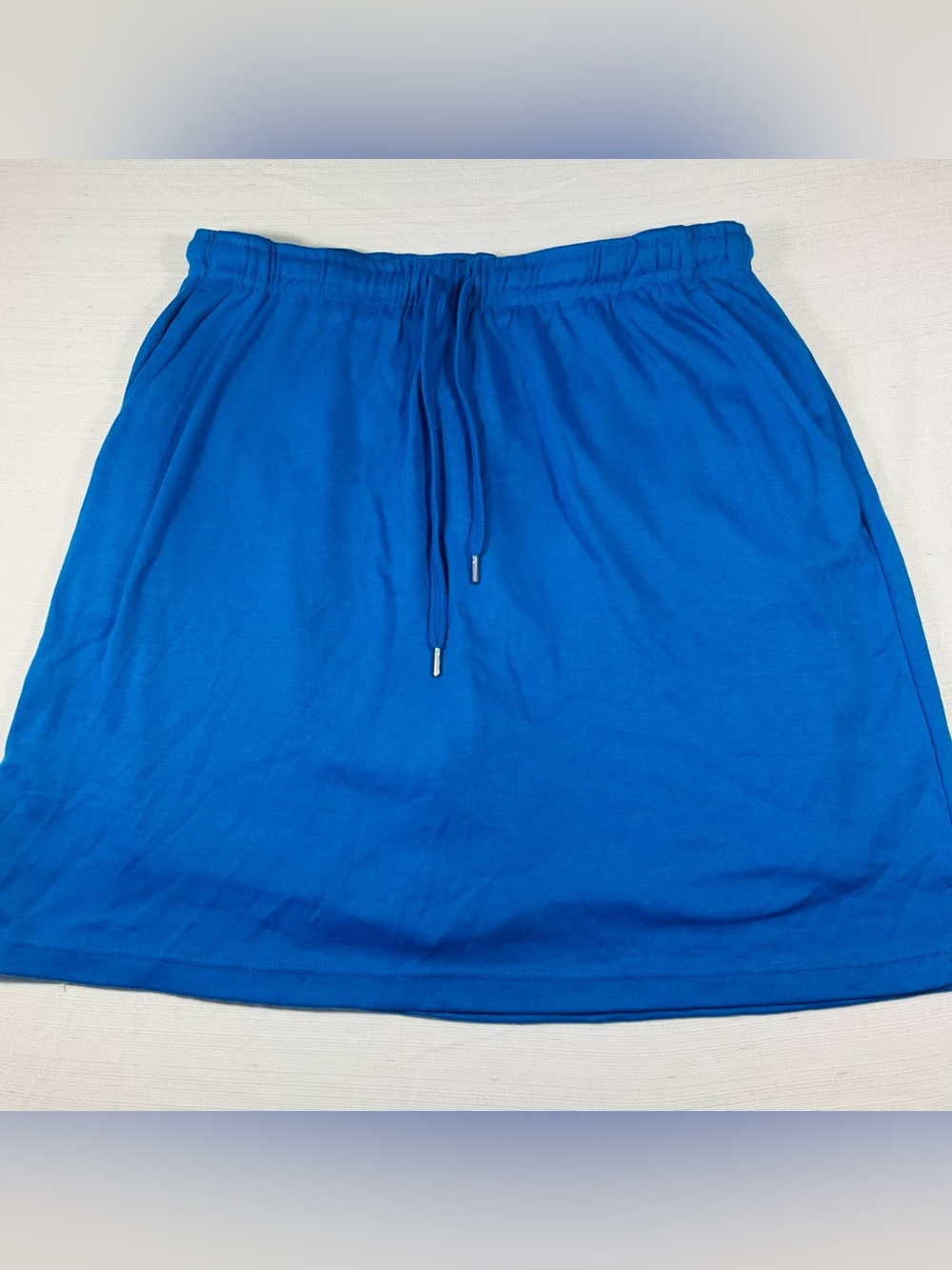 WOMAN WITHIN Women's Plus Sz Large (18/20) Blue Cotton Pull-On Drawstring Skort